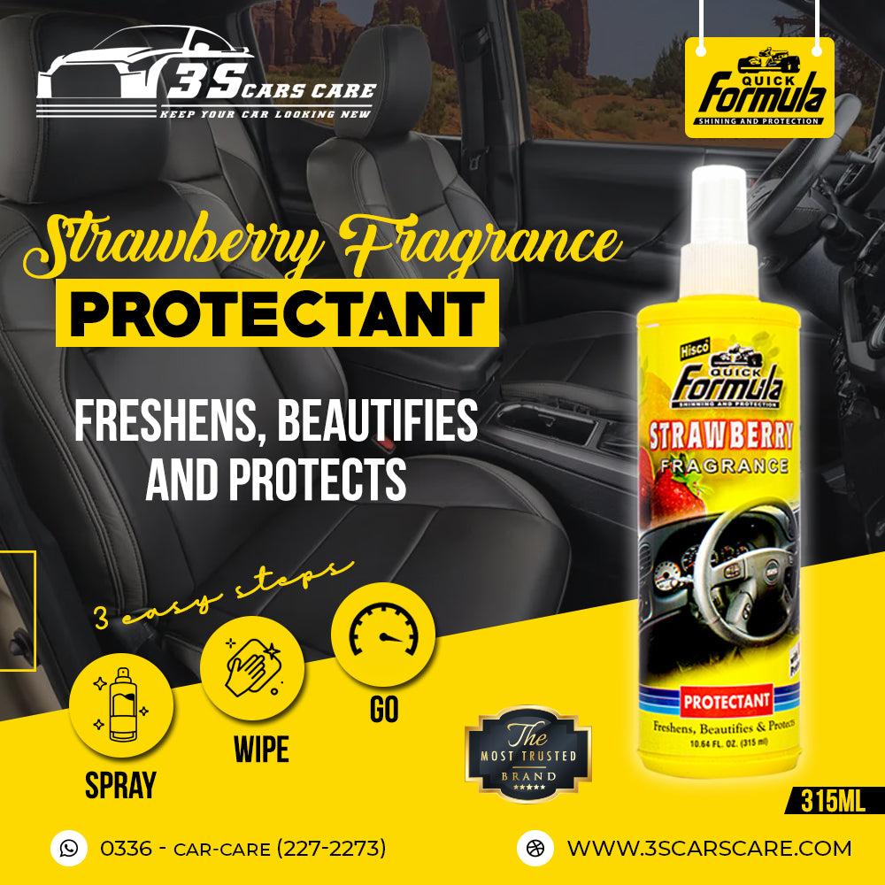 Shine Protects & Protectant – Strawberry | Vinyl, Rubber, Plastic & Leather Care – 315ml | FORMULA | (HISCO)
