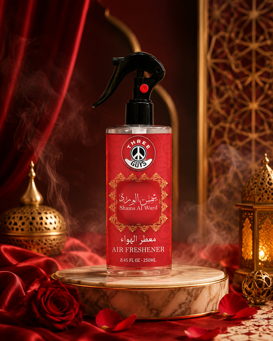 Shams Al Ward Air Freshener Spray | Rose Fragrance Car & Room Freshener | THREE GUYS