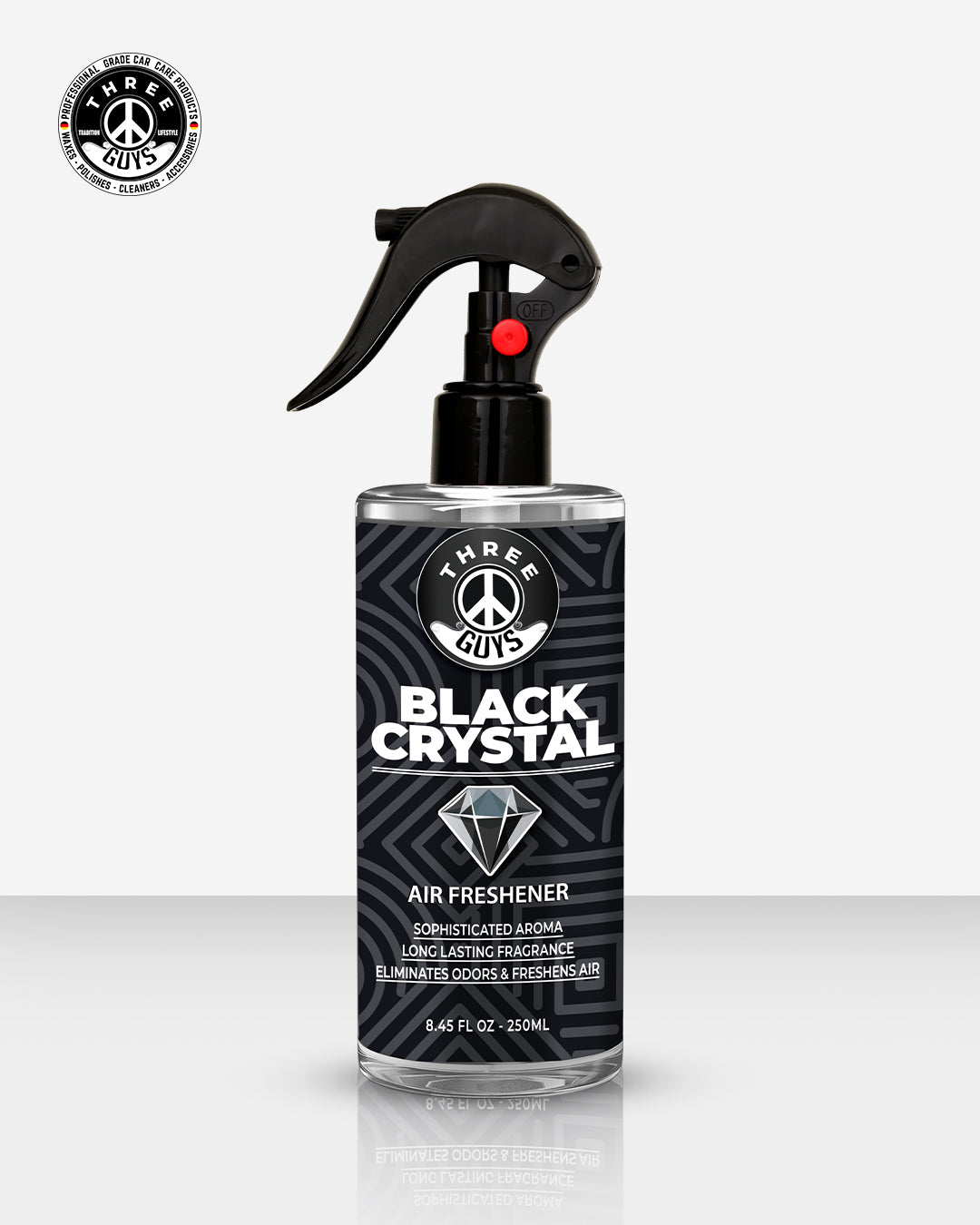 Black Crystal Air Freshener Spray | Premium Car & Room Freshener | THREE GUYS