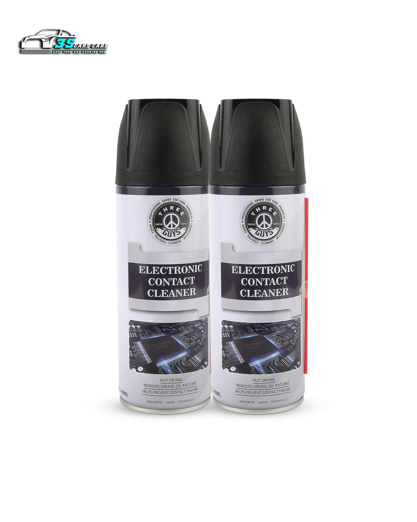 Electronic Contact Cleaner Spray 450ml - Fast Drying, Residue-Free Formula | German Engineered by THREE GUYS