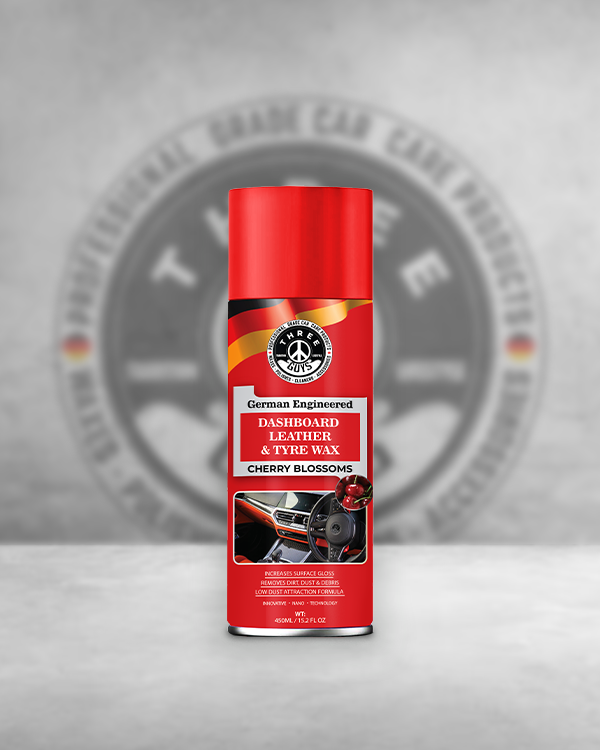THREE GUYS Dashboard Leather & Tyre Wax (450ml) – Cherry Blossoms Fragrance | UV Protection & Dust Repellent | German Engineered