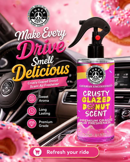 Crusty Glazed Donut Air Freshener Spray | Sweet Car & Room Freshener | THREE GUYS