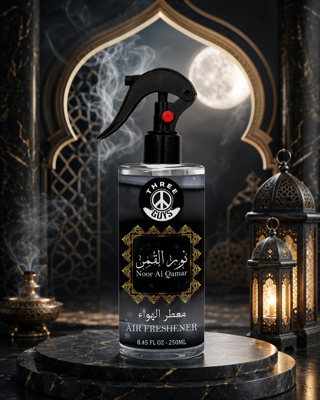Noor Al Qamar Air Freshener Spray | Arabic Fragrance Car & Room Freshener | THREE GUYS
