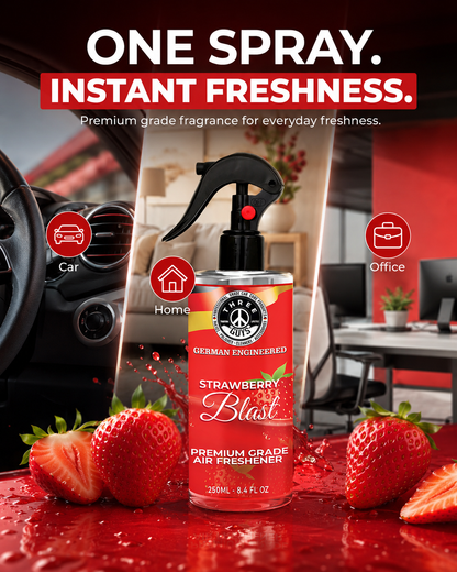 Strawberry Blast Air Freshener Spray | Fruity Car & Room Freshener | THREE GUYS