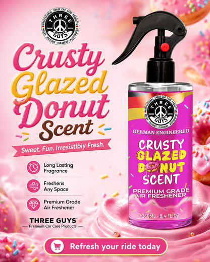 Crusty Glazed Donut Air Freshener Spray | Sweet Car & Room Freshener | THREE GUYS
