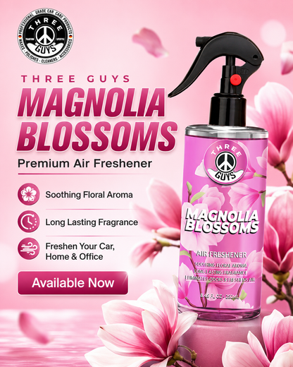 Magnolia Blossoms Air Freshener Spray | Floral Car & Room Freshener | THREE GUYS
