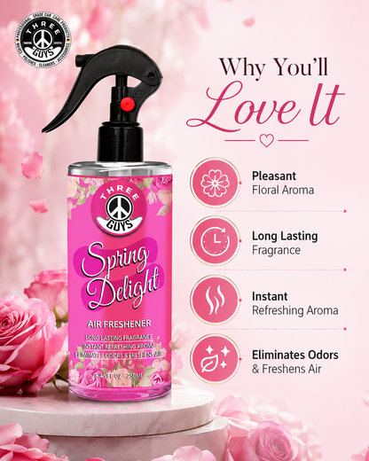 Spring Delight Air Freshener Spray | Floral Car & Room Freshener | THREE GUYS