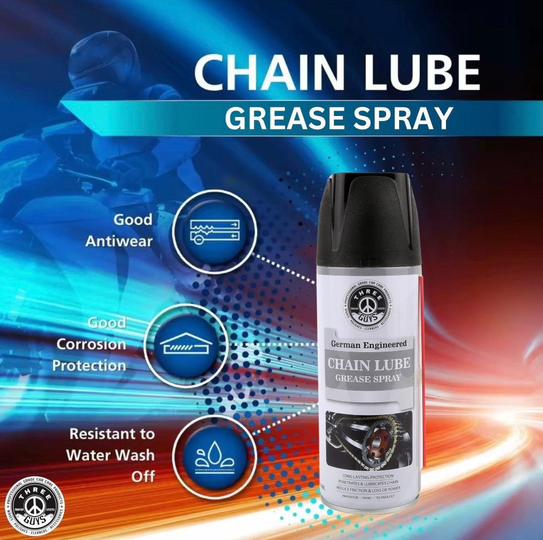 Chain Lube Grease Spray 450ml – High-Performance Lubricant for Chains, Hinges, Gears & Tools | Anti-Rust | THREE GUYS – German Engineered