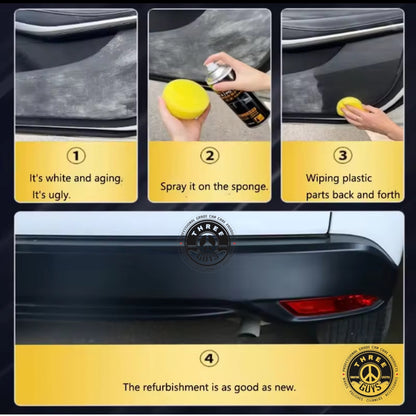 THREE GUYS Dashboard Leather & Tyre Wax (450ml) – Black Oud Fragrance | UV Protection & Dust Repellent | German Engineered