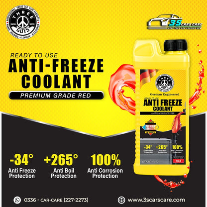 Antifreeze Coolant Red – Premium Grade | OAT Formula | THREE GUYS - German Engineered