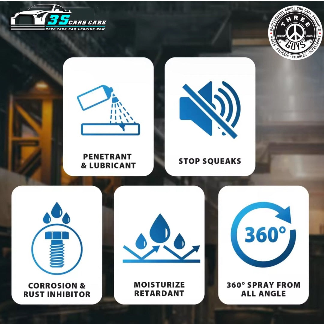 Chain Lube Grease Spray 450ml – High-Performance Lubricant for Chains, Hinges, Gears & Tools | Anti-Rust | THREE GUYS – German Engineered