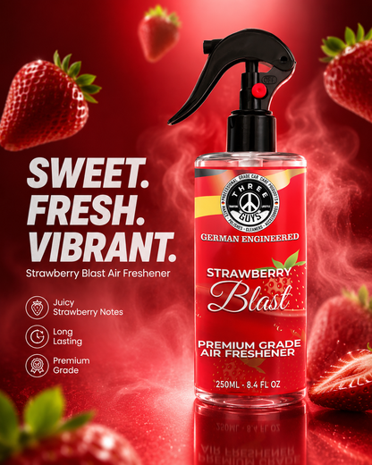 Strawberry Blast Air Freshener Spray | Fruity Car & Room Freshener | THREE GUYS