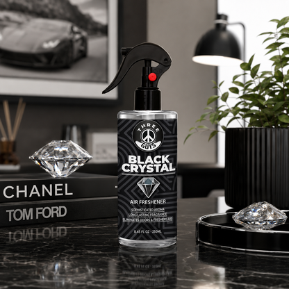 Black Crystal Air Freshener Spray | Premium Car & Room Freshener | THREE GUYS
