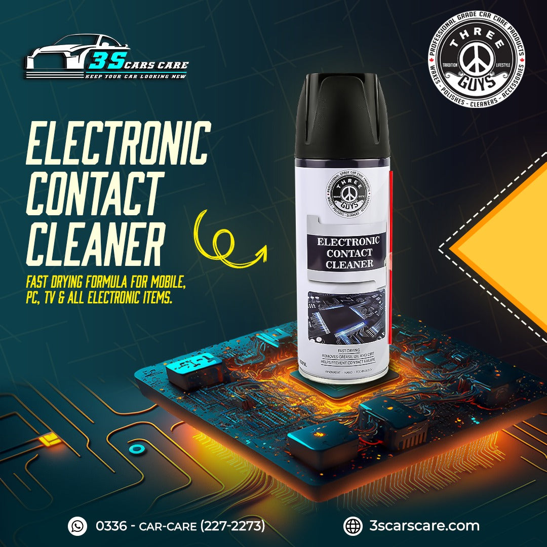 Electronic Contact Cleaner Spray 450ml – Fast Drying Formula for Switches, Circuit Boards, Sensors & Electronics | THREE GUYS - German Engineered
