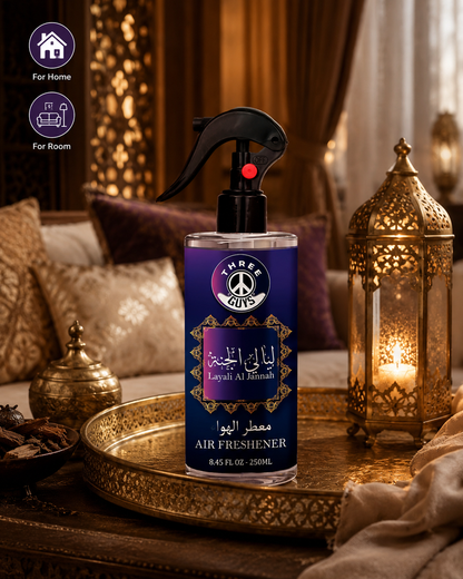Liyali Al Jannah Air Freshener Spray | Arabic Fragrance Car & Room Freshener | THREE GUYS
