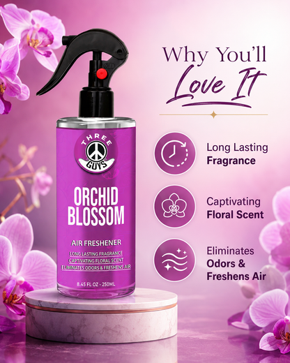 Orchid Blossom Air Freshener Spray | Floral Car & Room Freshener | THREE GUYS