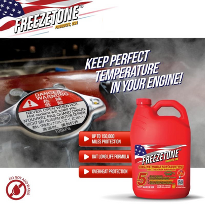 Anti-Freeze Coolant RED – 1 Gallon (3.79L) | Heavy & Light Duty Engine Protection FREEZETONE (U.S.A.)