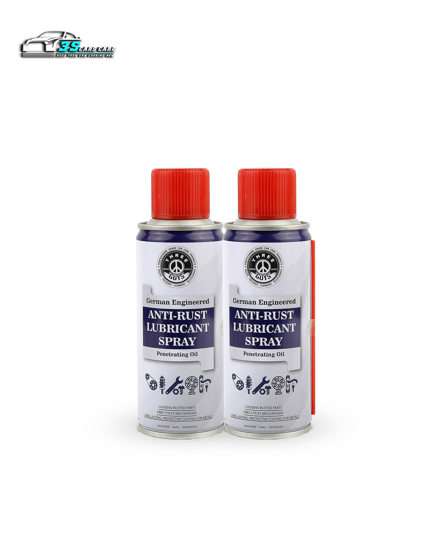 Anti-Rust Lubricant Spray - 200ml | Penetrating Oil, Rust Remover & Multi-Purpose De-Rust Spray | THREE GUYS - German Engineered