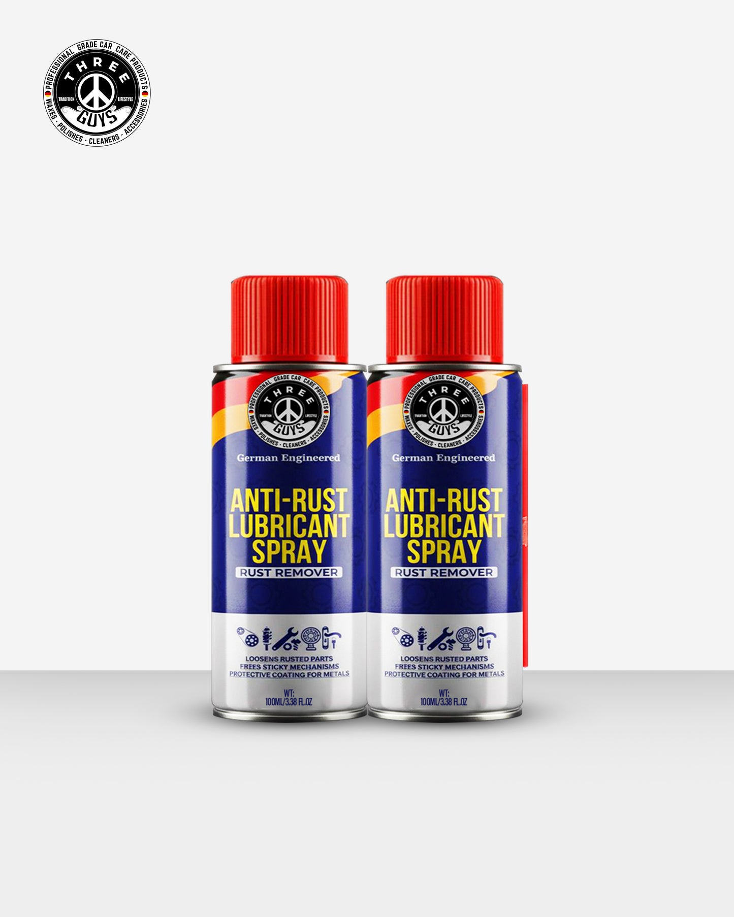 Anti-Rust Lubricant Spray - 100ml | Penetrating Oil, Rust Remover & Multi-Purpose De-Rust Spray | THREE GUYS - German Engineered