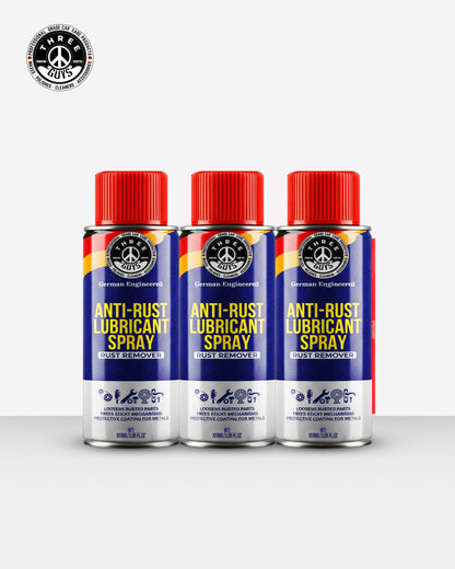 Anti-Rust Lubricant Spray - 100ml | Penetrating Oil, Rust Remover & Multi-Purpose De-Rust Spray | THREE GUYS - German Engineered