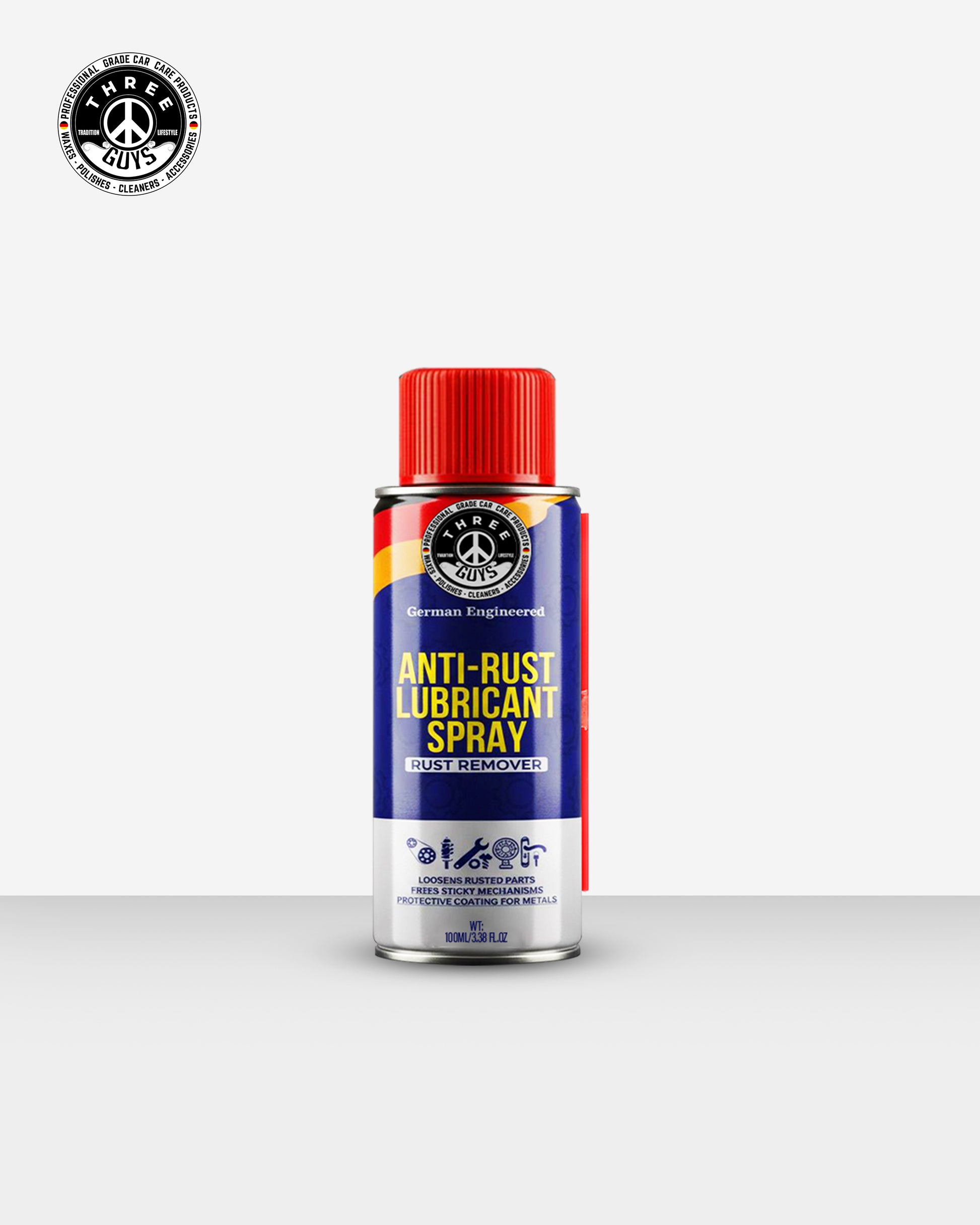 Anti-Rust Lubricant Spray - 100ml | Penetrating Oil, Rust Remover & Mu THREE GUYS Anti-Rust Lubricant Spray - 100ml | Penetrating Oil, Rust Remover & Mu THREE GUYS