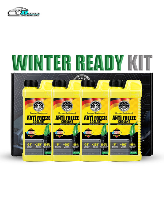 THREE GUYS Winter Ready Kit – Premium Grade Antifreeze Coolant Pack (4 x 1000ml)