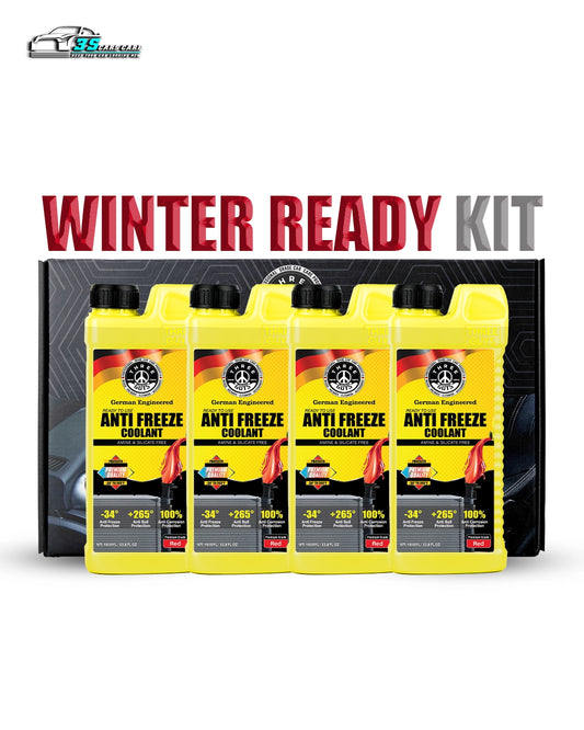 THREE GUYS Winter Ready Kit – Premium Grade Antifreeze Coolant Pack (4 x 1000ml)