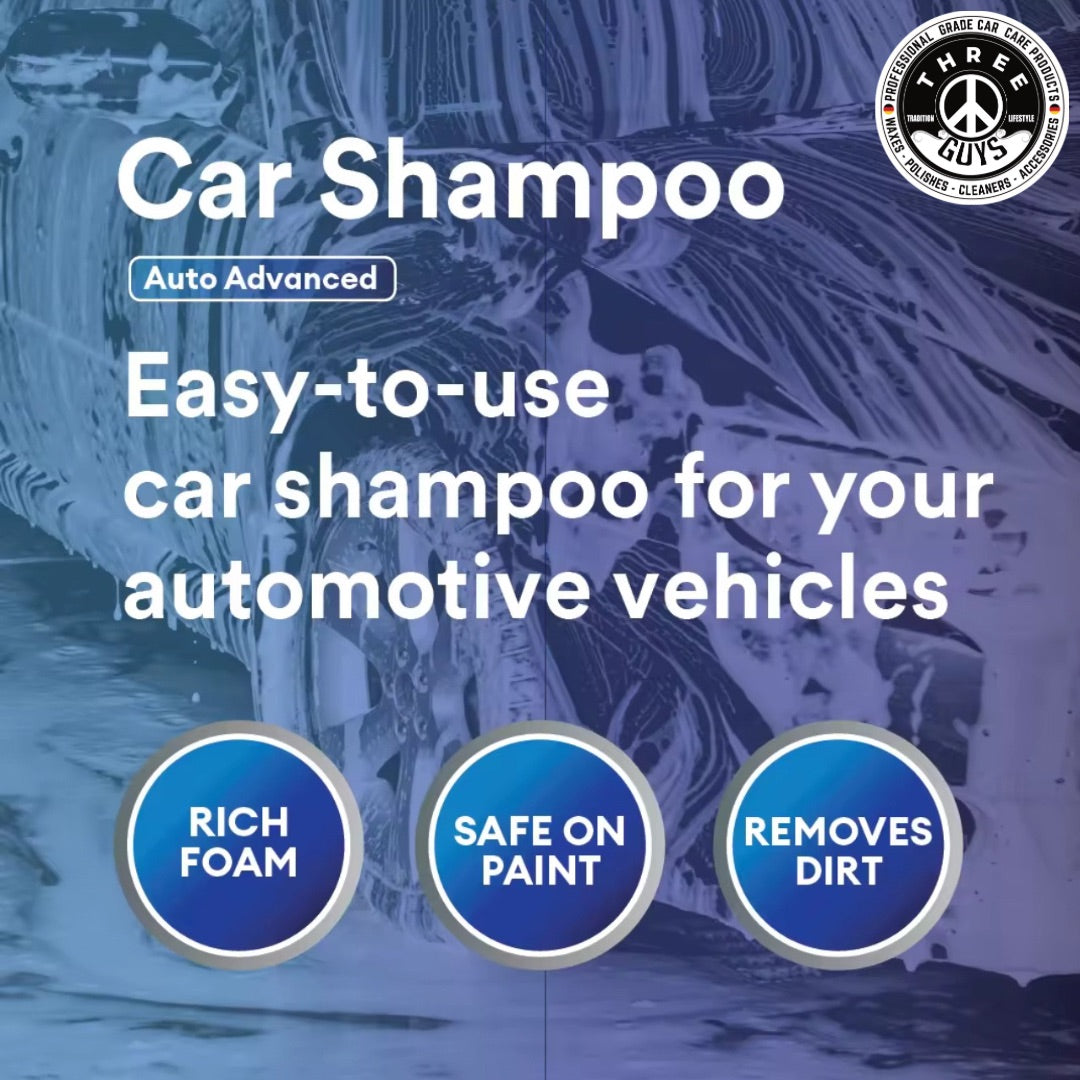 Wash & Wax Shampoo – Car Shampoo with Carnauba Wax | Wash & Shine in One Step | High Foam Formula | THREE GUYS - German Engineered