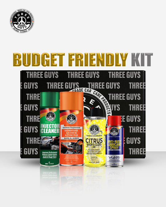 THREE GUYS Budget-Friendly Car Care Kit – 4-Piece
