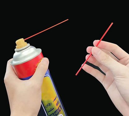 Spray Can Red Plastic Straws - Tip Extension Tubes for Automotive Lubricant, Cleaner, Penetrating Oil