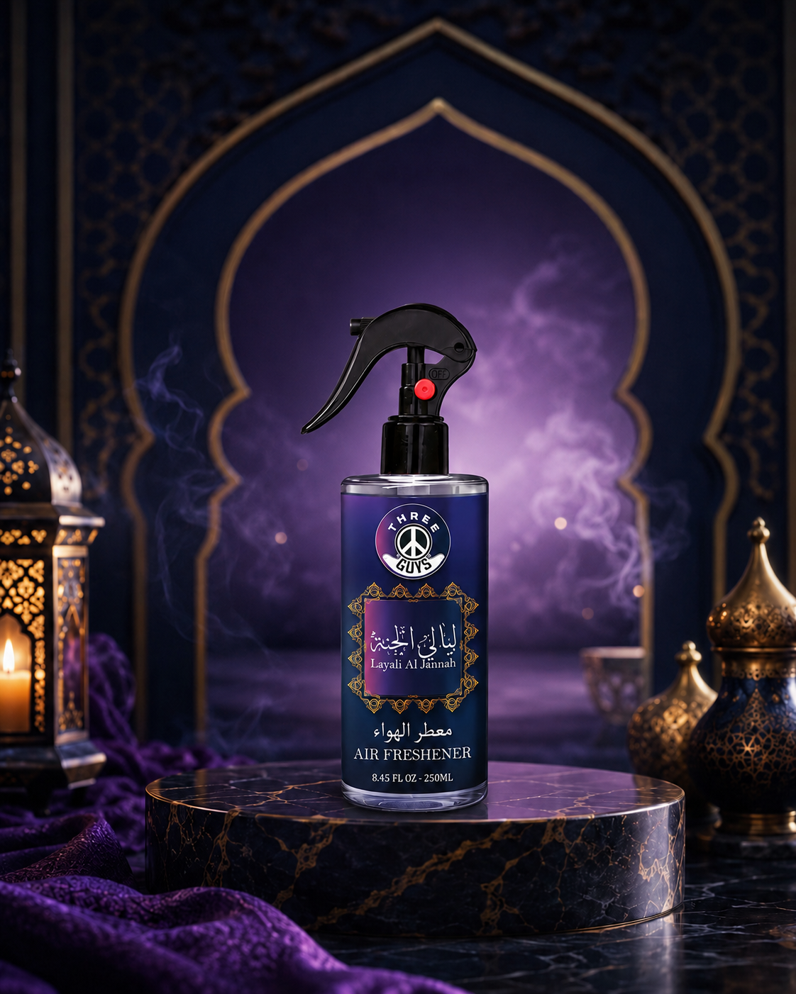Liyali Al Jannah Air Freshener Spray | Arabic Fragrance Car & Room Freshener | THREE GUYS