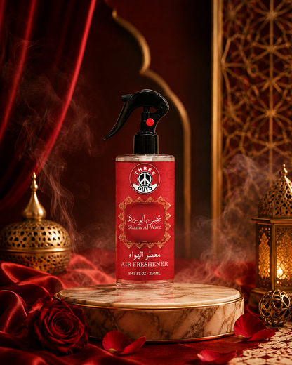 Shams Al Ward Air Freshener Spray | Rose Fragrance Car & Room Freshener | THREE GUYS