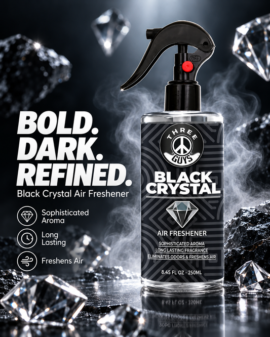 THREE GUYS Black Crystal Air Freshener – Premium Fragrance, 250ml