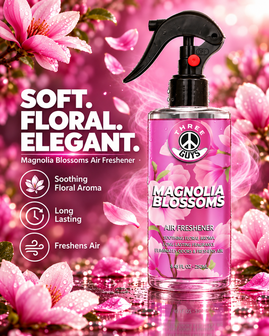 THREE GUYS Magnolia Blossoms Air Freshener – Floral Fragrance, 250ml