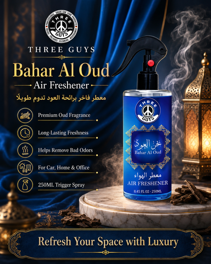 Bahar Al Oud Air Freshener Spray | Oud Fragrance Car & Room Freshener | THREE GUYS