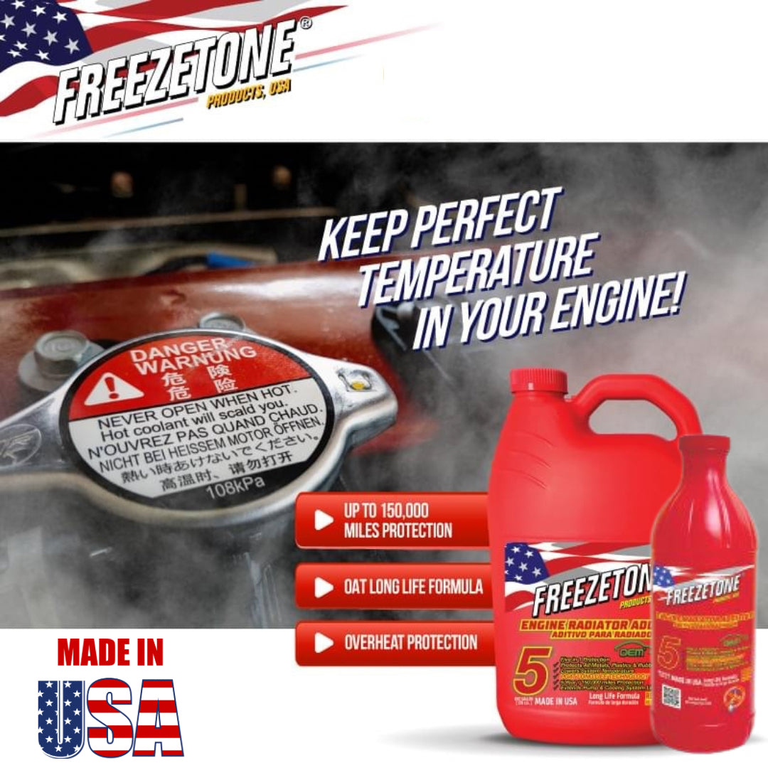 Anti-Freeze Coolant RED – 1 Gallon (3.79L) | Heavy & Light Duty Engine Protection FREEZETONE (U.S.A.)