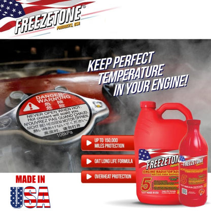 Anti-Freeze Coolant RED – 1 Gallon (3.79L) | Heavy & Light Duty Engine Protection FREEZETONE (U.S.A.)
