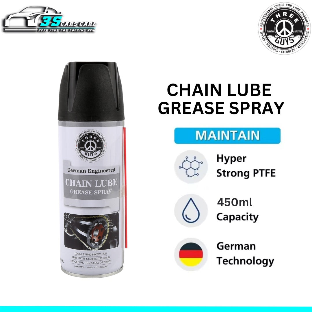 Chain Lube Grease Spray 450ml – High-Performance Lubricant for Chains, Hinges, Gears & Tools | Anti-Rust | THREE GUYS – German Engineered