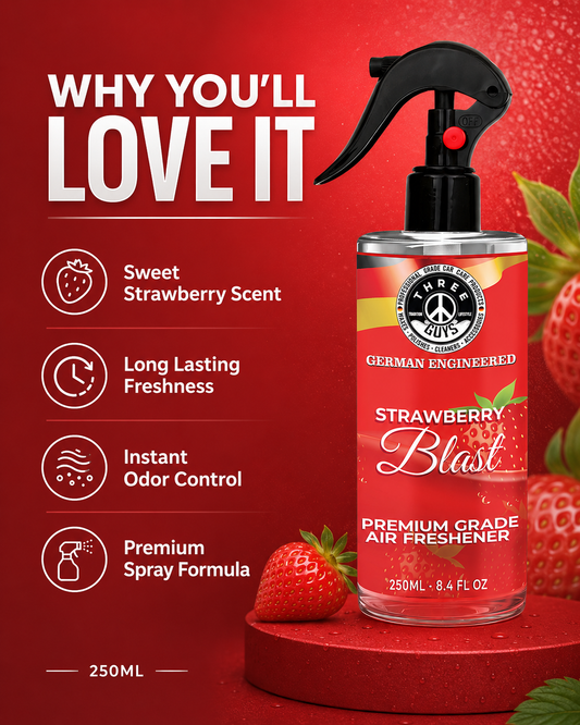 Strawberry Blast Air Freshener Spray | Fruity Car & Room Freshener | THREE GUYS