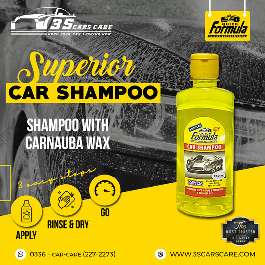 FORMULA Car Shampoo Carnauba Wash & Wax 200ml – High Foam | pH Balanced | Deep Gloss & Protection