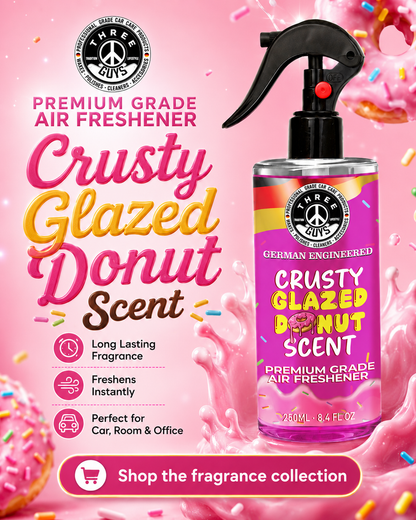Crusty Glazed Donut Air Freshener Spray | Sweet Car & Room Freshener | THREE GUYS