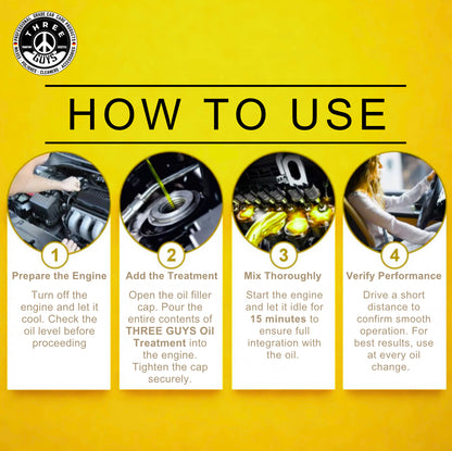 Oil Treatment - Engine Maintenance - 443ml | THREE GUYS - German Engineered