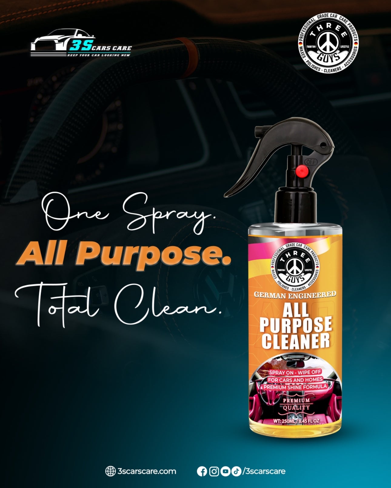 All Purpose Cleaner – APC – 250ml | THREE GUYS – German Engineered