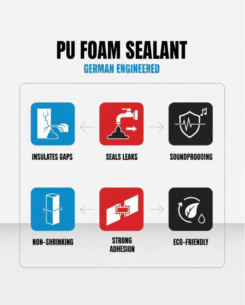 PU Foam Sealant 800ml – Insulate, Seal & Protect | THREE GUYS - German Engineered