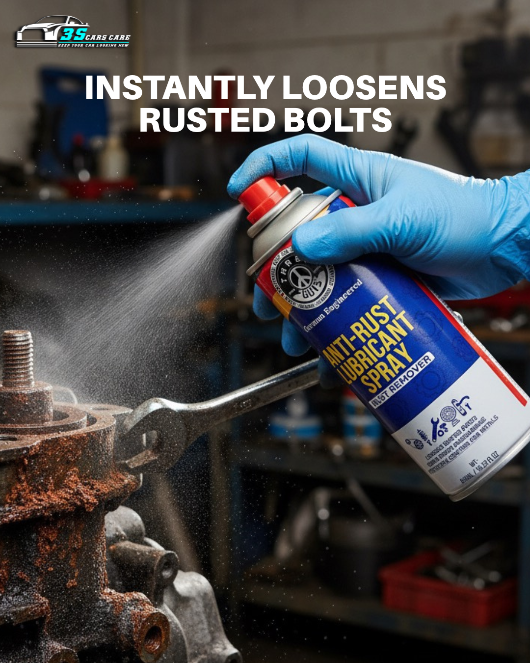 Anti-Rust Lubricant Spray - 450ml | Penetrating Oil, Rust Remover & Mu THREE GUYS Anti-Rust Lubricant Spray - 450ml | Penetrating Oil, Rust Remover & Mu THREE GUYS