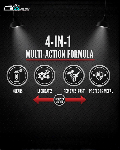 Anti-Rust Lubricant Spray - 450ml | Penetrating Oil, Rust Remover & Multi-Purpose De-Rust Spray | THREE GUYS - German Engineered