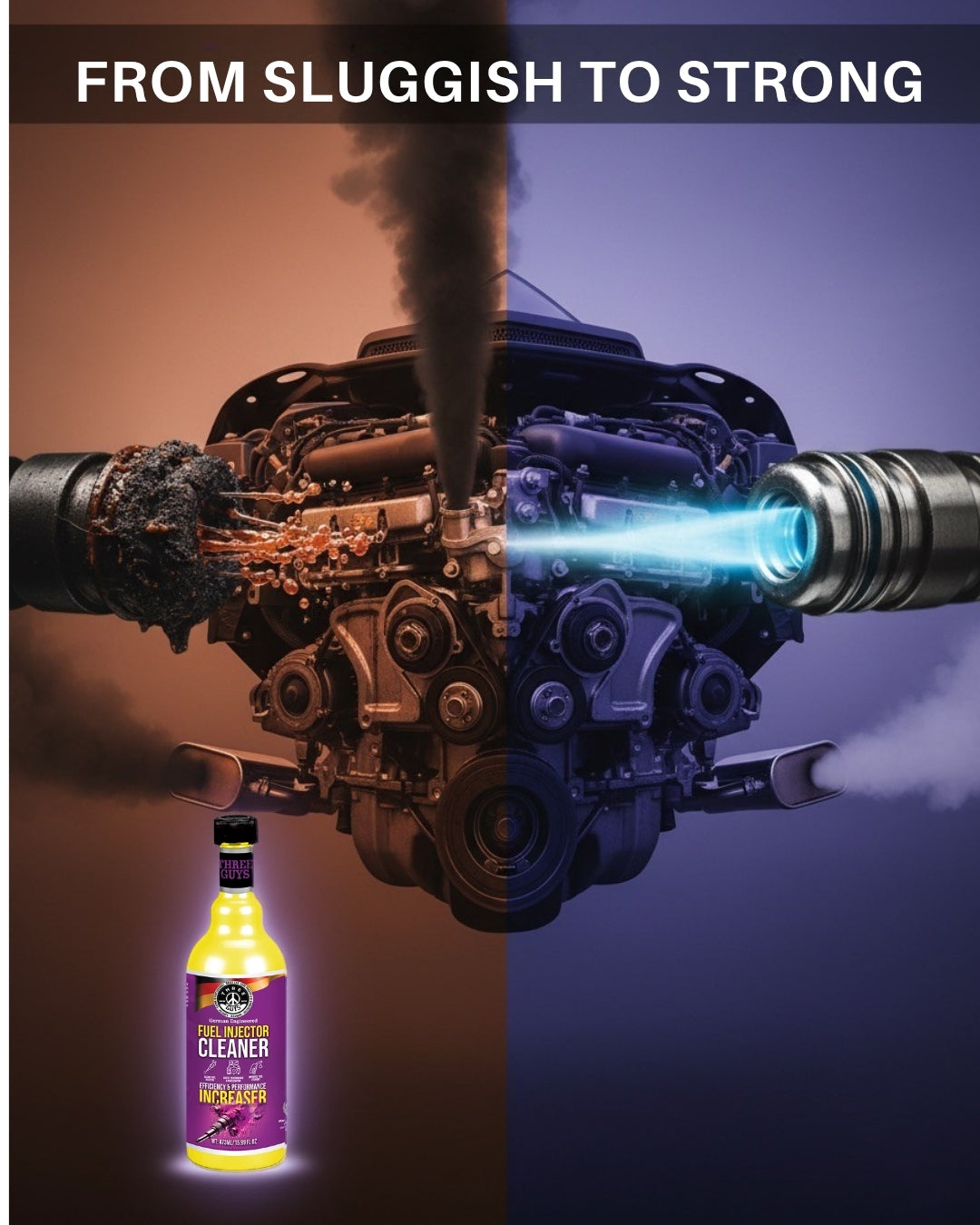 Fuel Injector Cleaner 473ml – Engine Performance & Efficiency Booster | Petrol Saver – THREE GUYS – German Engineered