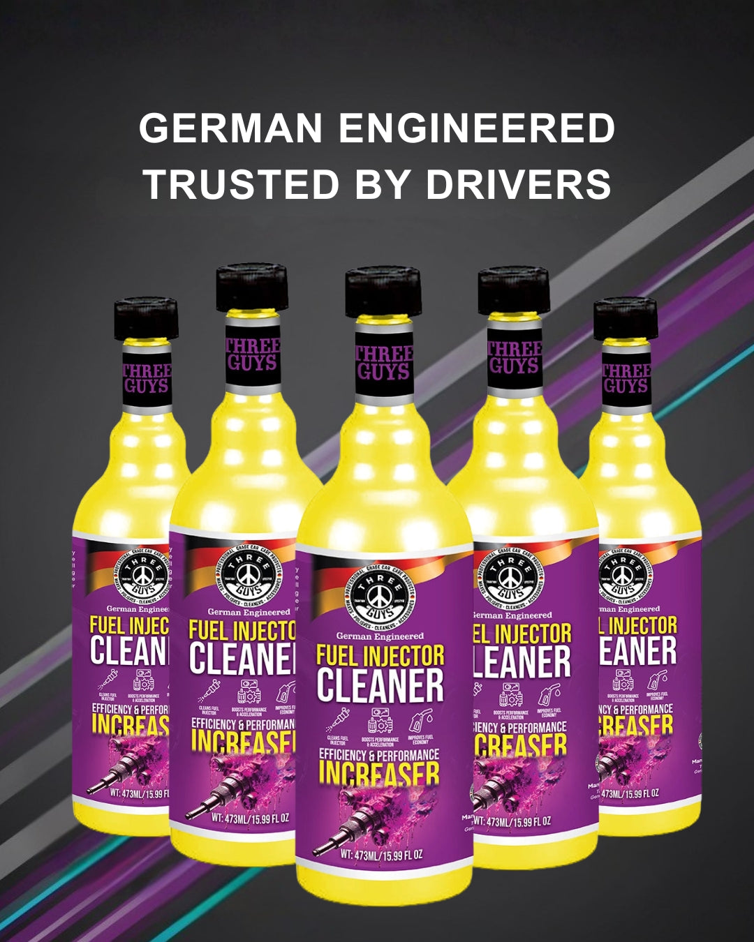 Fuel Injector Cleaner 473ml – Engine Performance & Efficiency Booster | Petrol Saver – THREE GUYS – German Engineered