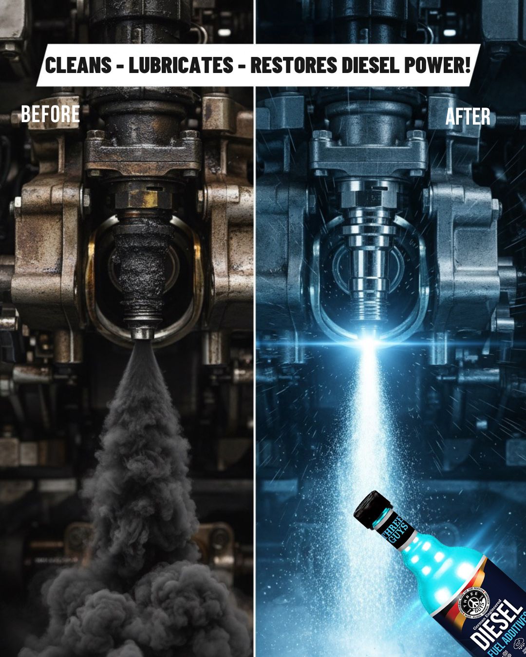 Diesel Fuel Additive – Reduces Emissions, Improves Performance & Fuel Economy – 473ml | THREE GUYS – German Engineered