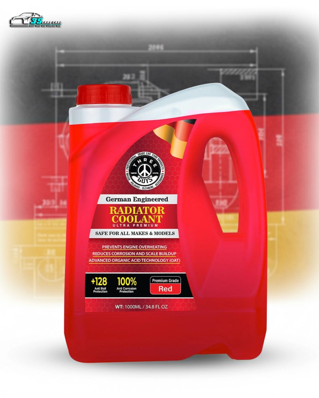 Radiator Coolant Red – Premium Grade | (OAT) Technology | THREE GUYS - German Engineered